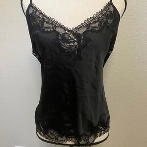 NWT Soma Elegant Black Lace Camisole sz Lg